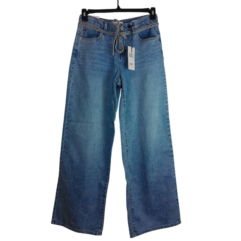 OAT New York Cloud Luxe Mid Rise Loose Straight Jeans Blue Light Wash 4/27 NEW